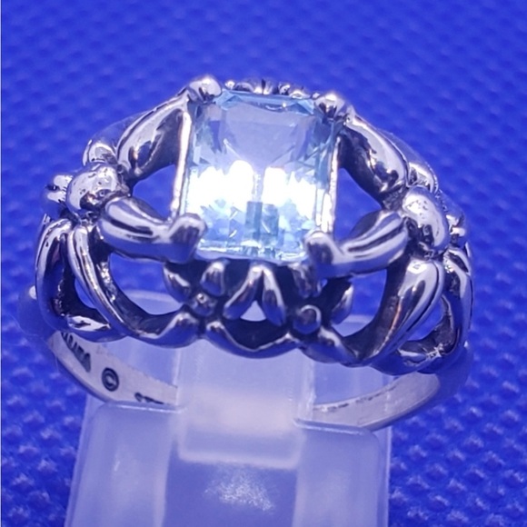 Kabana Sterling Silver Blue Topaz Gemstone Ring Size 7.75 - Picture 1 of 10